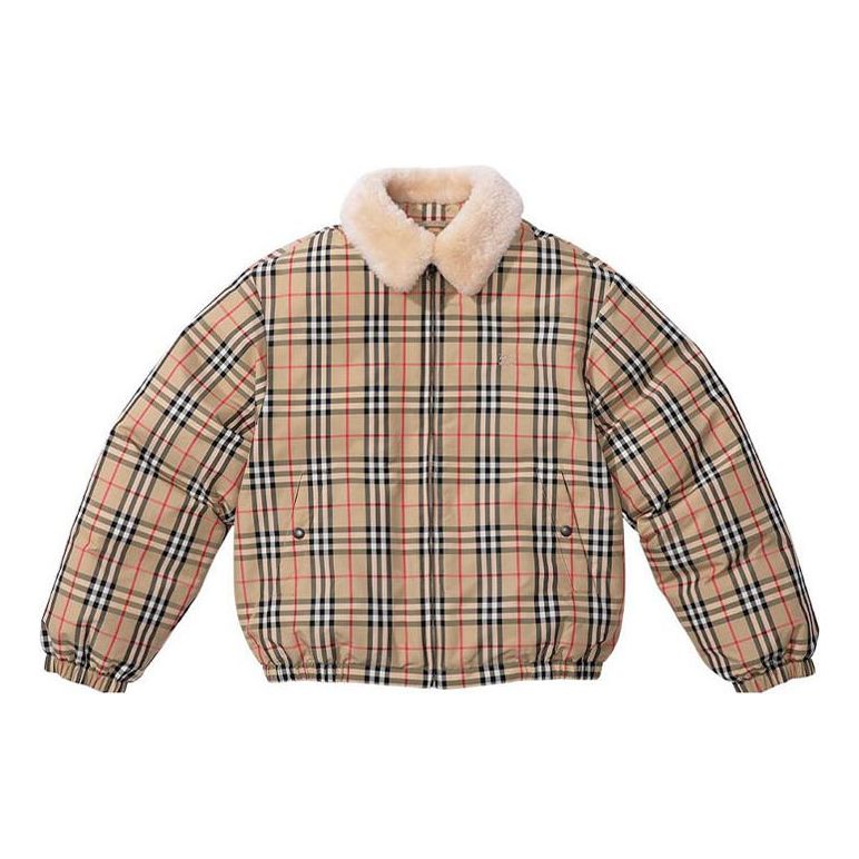 Supreme x Burberry Shearling Collar Down Puffer Jacket 'Tan Black White' SUP-SS22-157