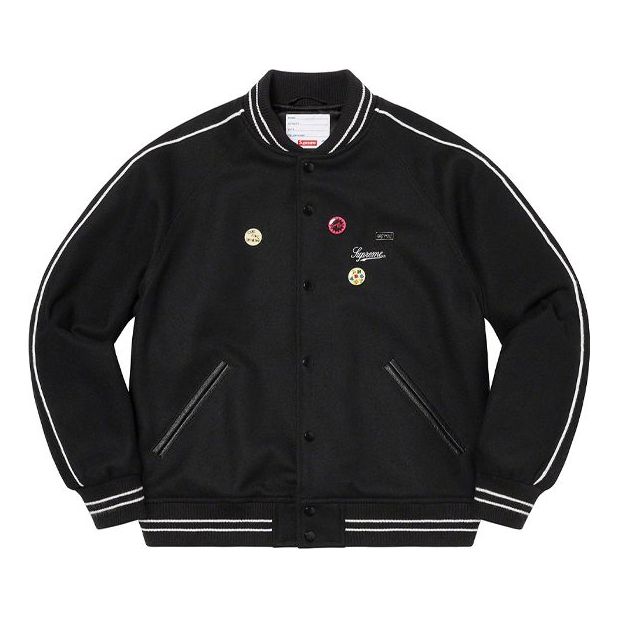 Supreme x Jamie Reid It's All Bollocks Varsity Jacket 'Black' SUP-SS21-686