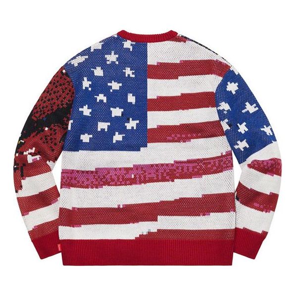 Supreme Digital Flag Sweater 'Red White Blue' SUP-SS21-518
