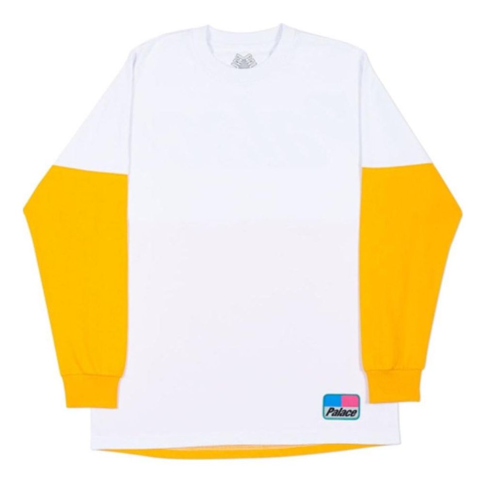 Palace Splitter Longsleeve T-shirt 'Yellow White' P14LS029