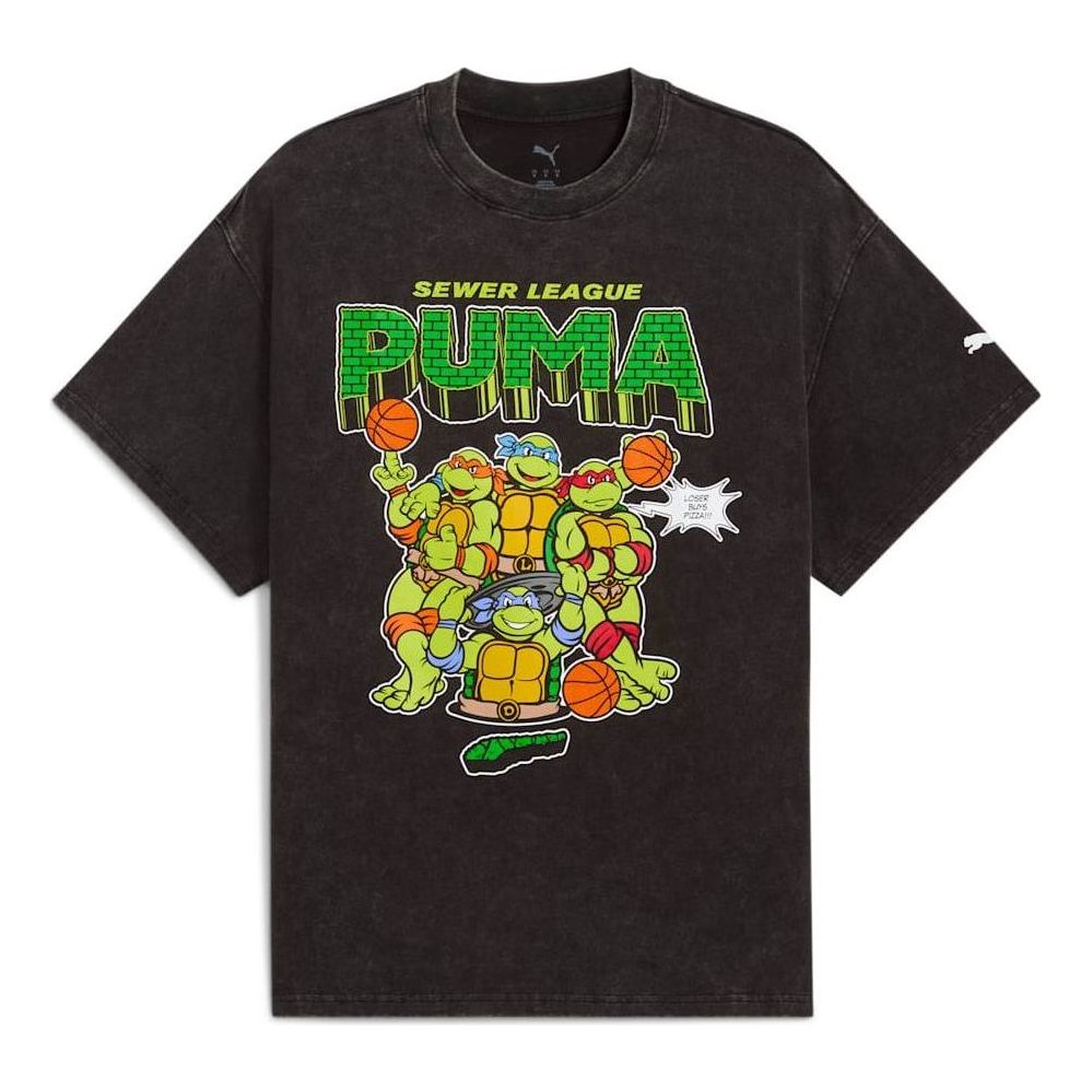 PUMA x TMNT Basketball T-shirt 'Washed Black' 633559-01