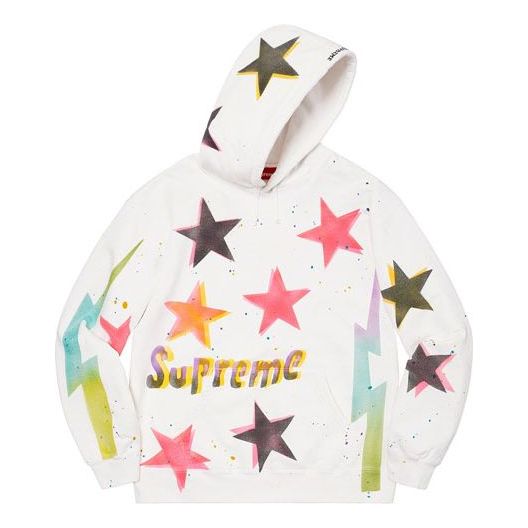 Supreme Gonz Stars Hooded Sweatshirt 'White Red Black Yellow' SUP-SS21-452