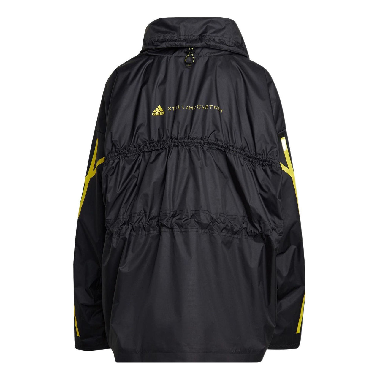 (WMNS) adidas by Stella McCartney Half-Zip Mid-Length Windbreaker 'Black Yellow' HG6886