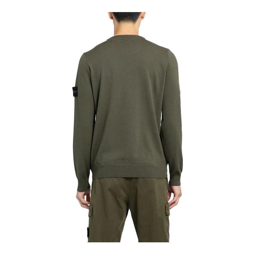 STONE ISLAND Logo Patch Crewneck Sweatshirt 'Olive Green' 7915510C4-V0058