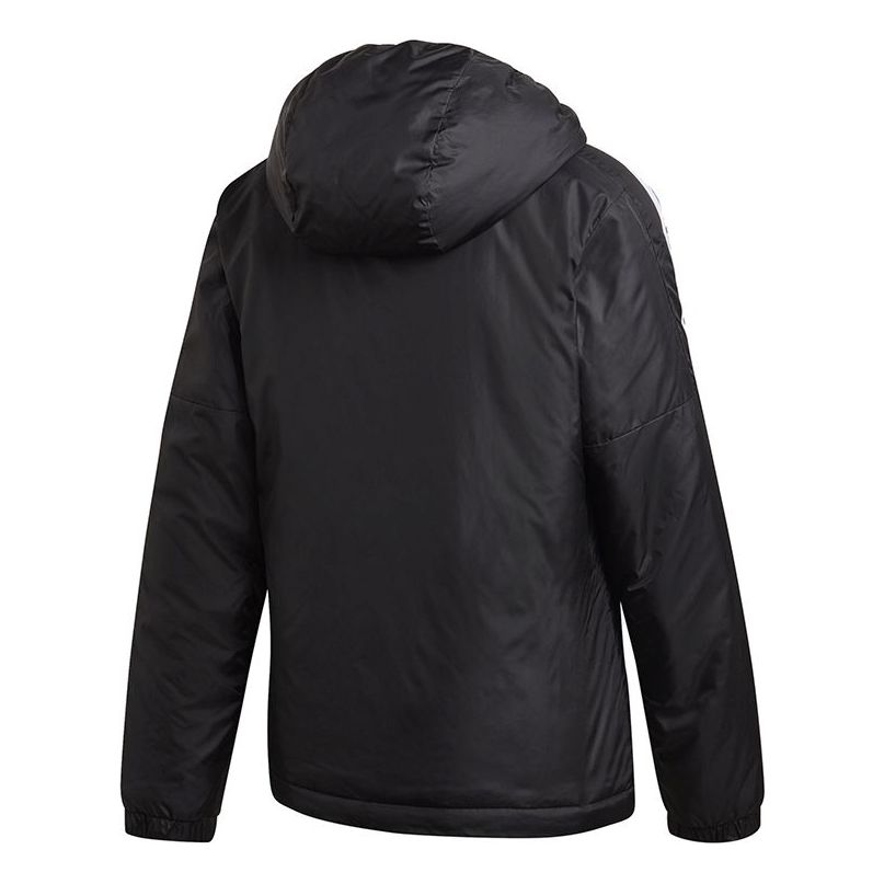 (WMNS) adidas Essentials Insulated Hooded Jacket Asia Sizing 'Black White' GH4598