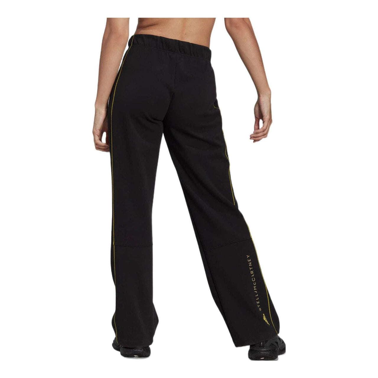 (WMNS) adidas by Stella McCartney Sportswear Track Tracksuit Bottoms 'Black Yellow' HT0086