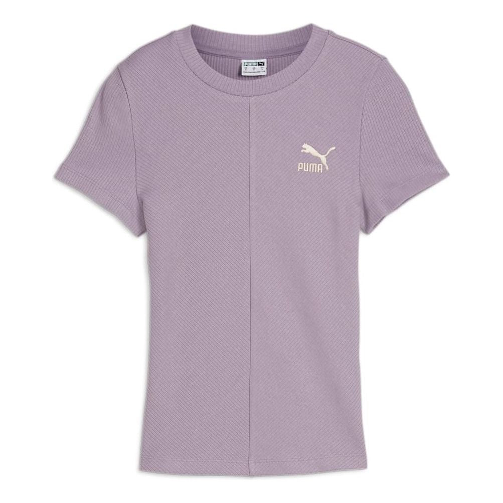 (WMNS) PUMA Classics Ribbed Slim T-Shirt 'Pale Plum' 626629-30
