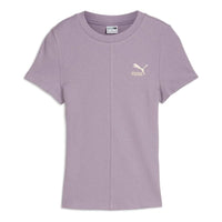 (WMNS) PUMA Classics Ribbed Slim T-Shirt 'Pale Plum' 626629-30