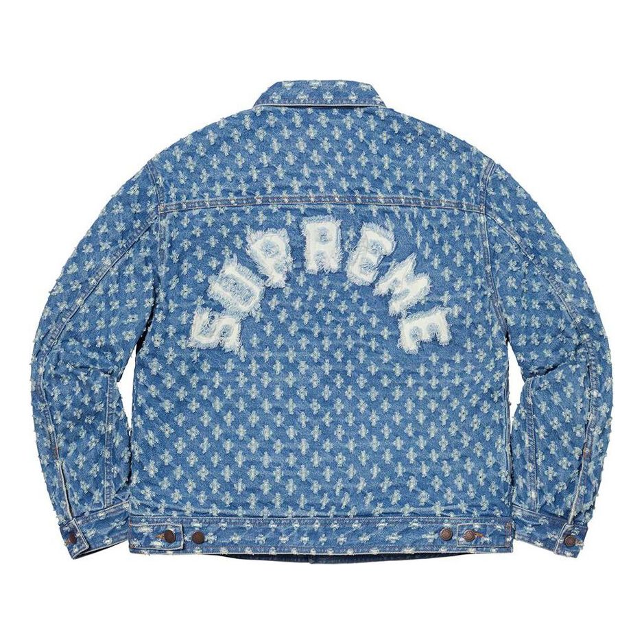 Supreme Hole Punch Denim Trucker Jacket 'Teal White' SUP-SS20-597