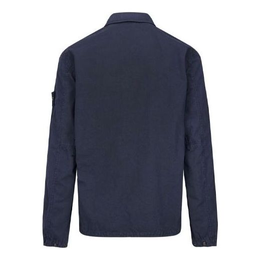 STONE ISLAND 2 Pocket Brushed Cotton Shirt Jacket 'Navy' 7515113WN-V0120
