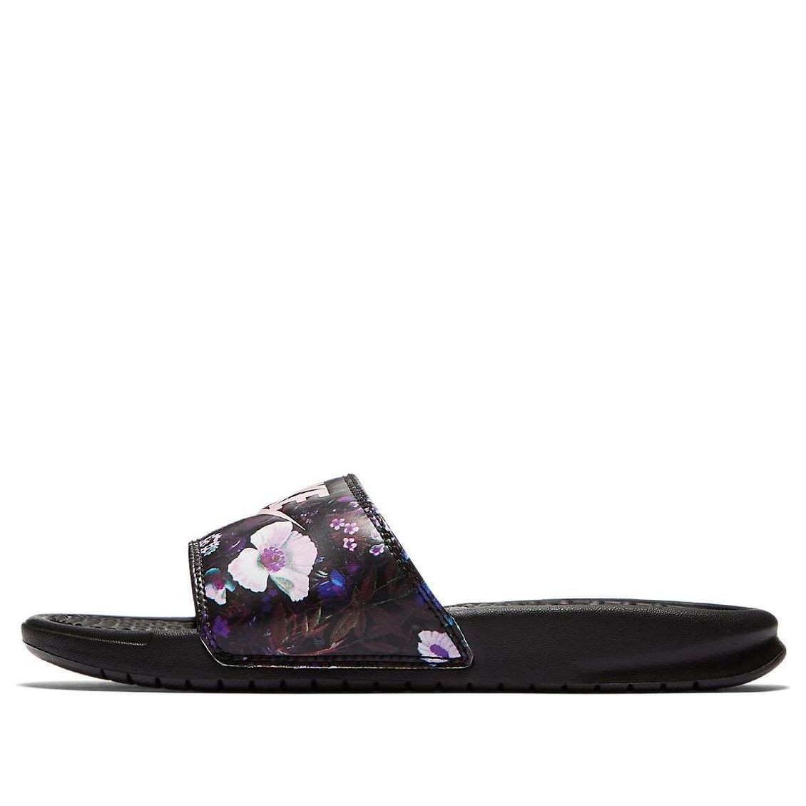 (WMNS) Nike Benassi JDI Print Floral (W) 'Black Purple' 618919-009