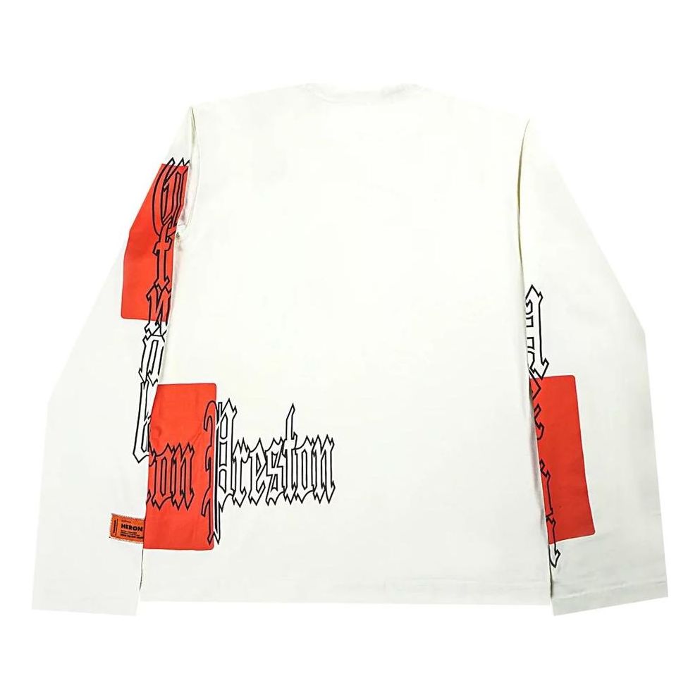 HERON PRESTON Fw22 Gothic Color Block Long-Sleeve T-shirt 'White Orange' HMAB026F22JER0020122