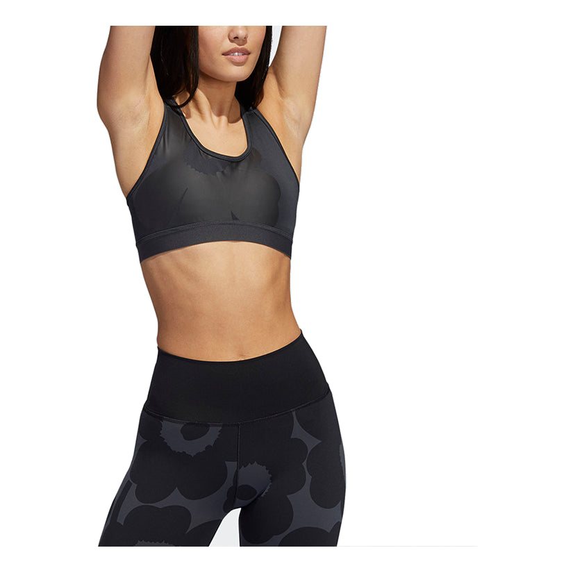 (WMNS) adidas x Marimekko Believe This Medium-Support Bra 'Black' HA3376