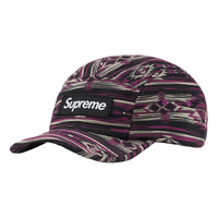 Supreme Woven Pattern Camp Cap 'Black Purple Grey' SUP-FW22-1054