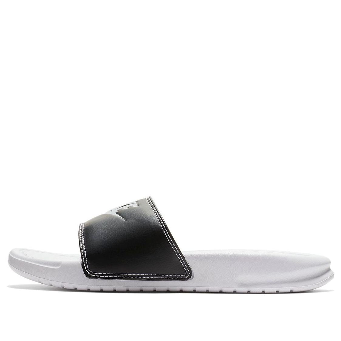 (WMNS) Nike Benassi Slide Just Do It Pack White (W) 'Black White' 343881-105