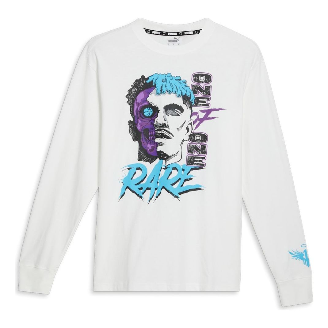 PUMA x MELO Blue Hive Long Sleeve Basketball T-shirt 'White' 625147-01