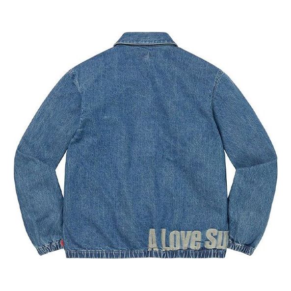 Supreme John Coltrane A Love Denim Harrington Jacket 'Teal White' SUP-FW21-217