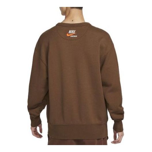 Nike Sportswear Trend Fleece Retro Crew Sweatshirt 'Brown' DX0026-259