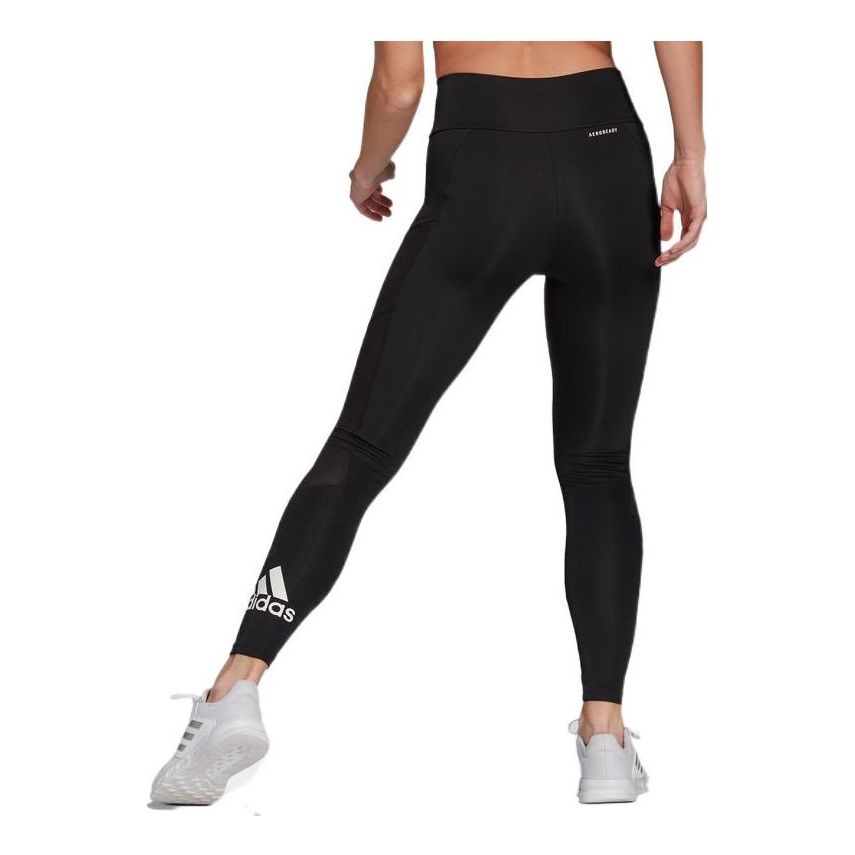 (WMNS) adidas Designed To Move Big Logo Sport Leggings Asia Sizing 'Black' GL4028