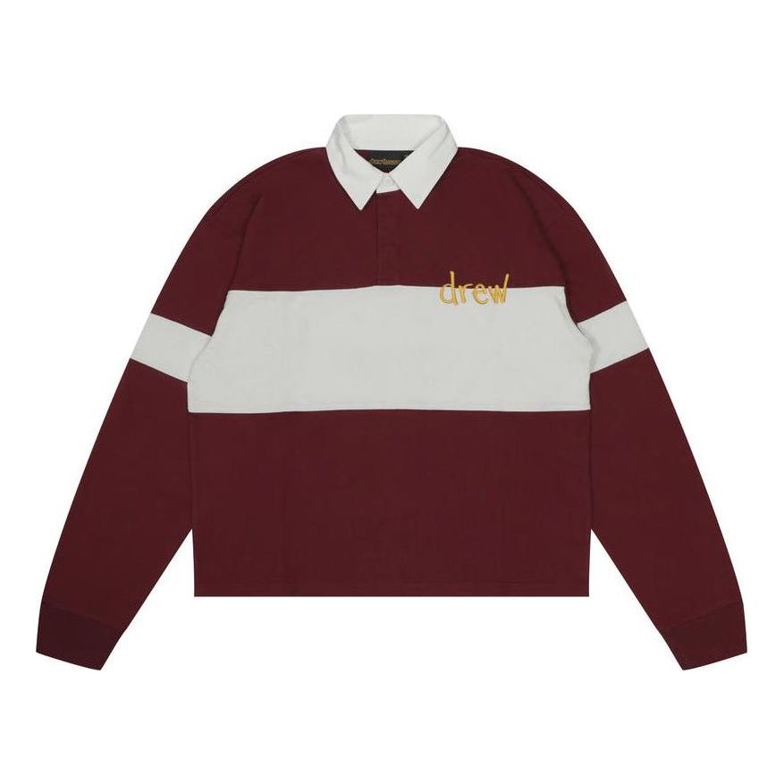 Drew House Sketch Mascot Rugby Shirt 'Burgundy Off White' DW-FW22-129
