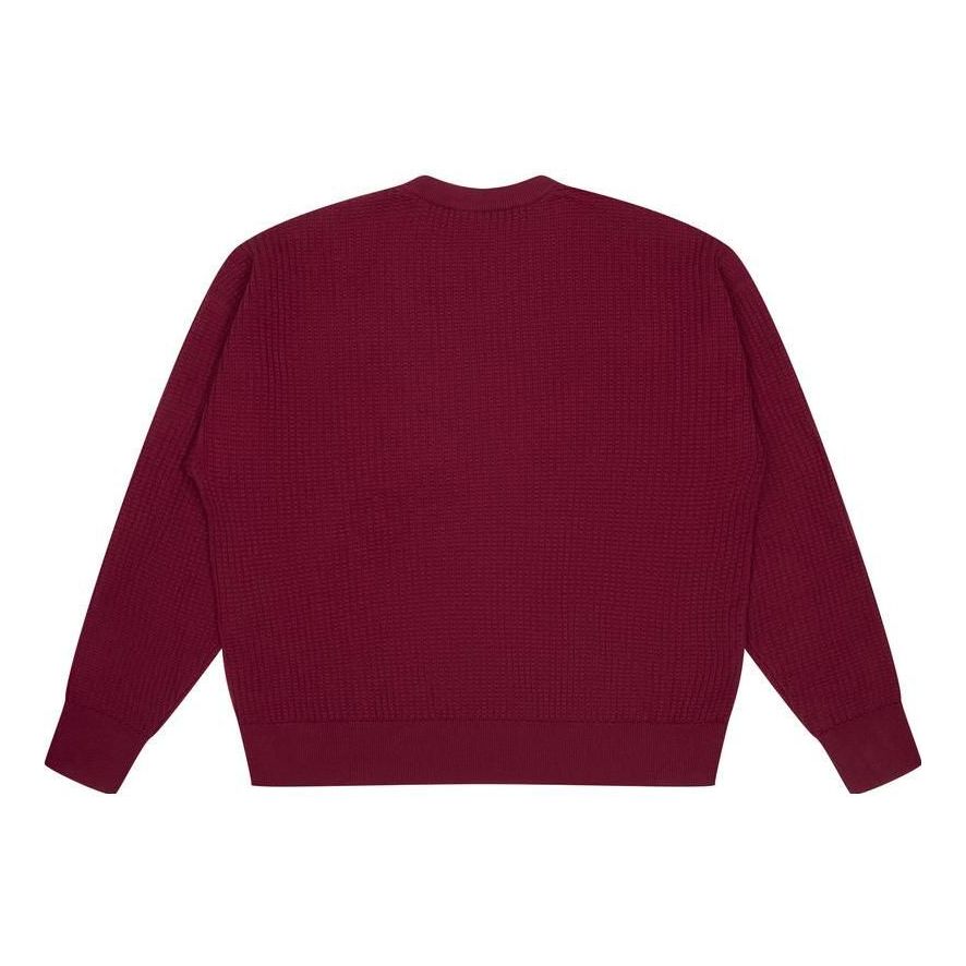 Drew House Sketch Mascot Waffle Sweater 'Burgundy' DW-FW22-558