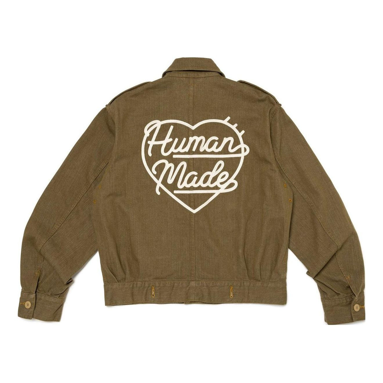 HUMAN MADE Military Denim Jacket 'Olive Drab' HM25JK007
