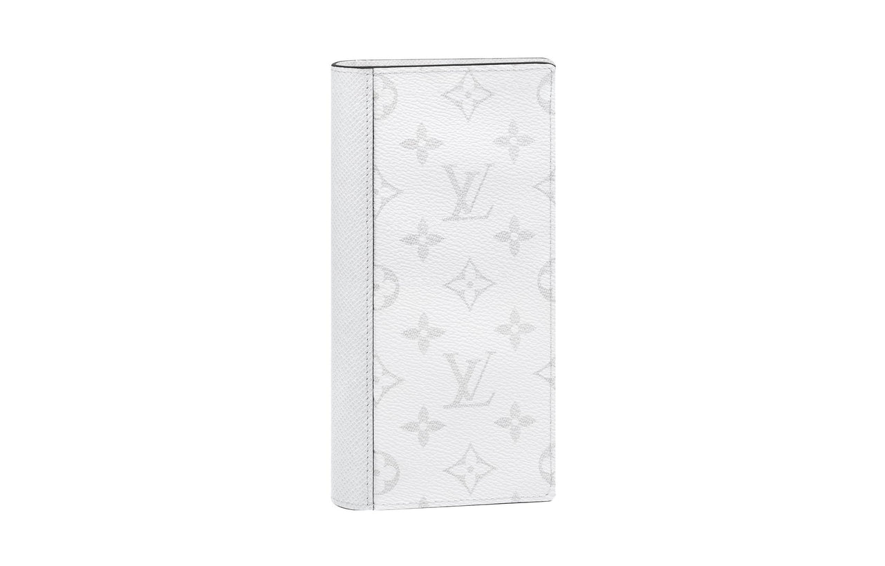 LOUIS VUITTON Brazza Canvas With Leather Wallet Large Size Men's White