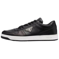 PRADA Downtown Low Top Sneakers Leather Black Black White