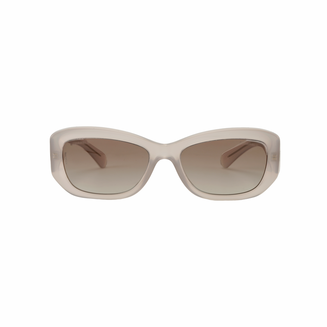 CHANEL Irregular Shape Sunglasses Unisex Gray