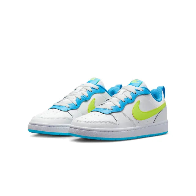 (GS) Nike Court Borough Low 2 'White Baltic Blue Volt' BQ5448-122