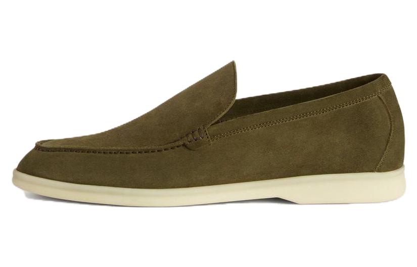 Loro Piana Summer Walk Casual Shoes Men's Olive Dark Green