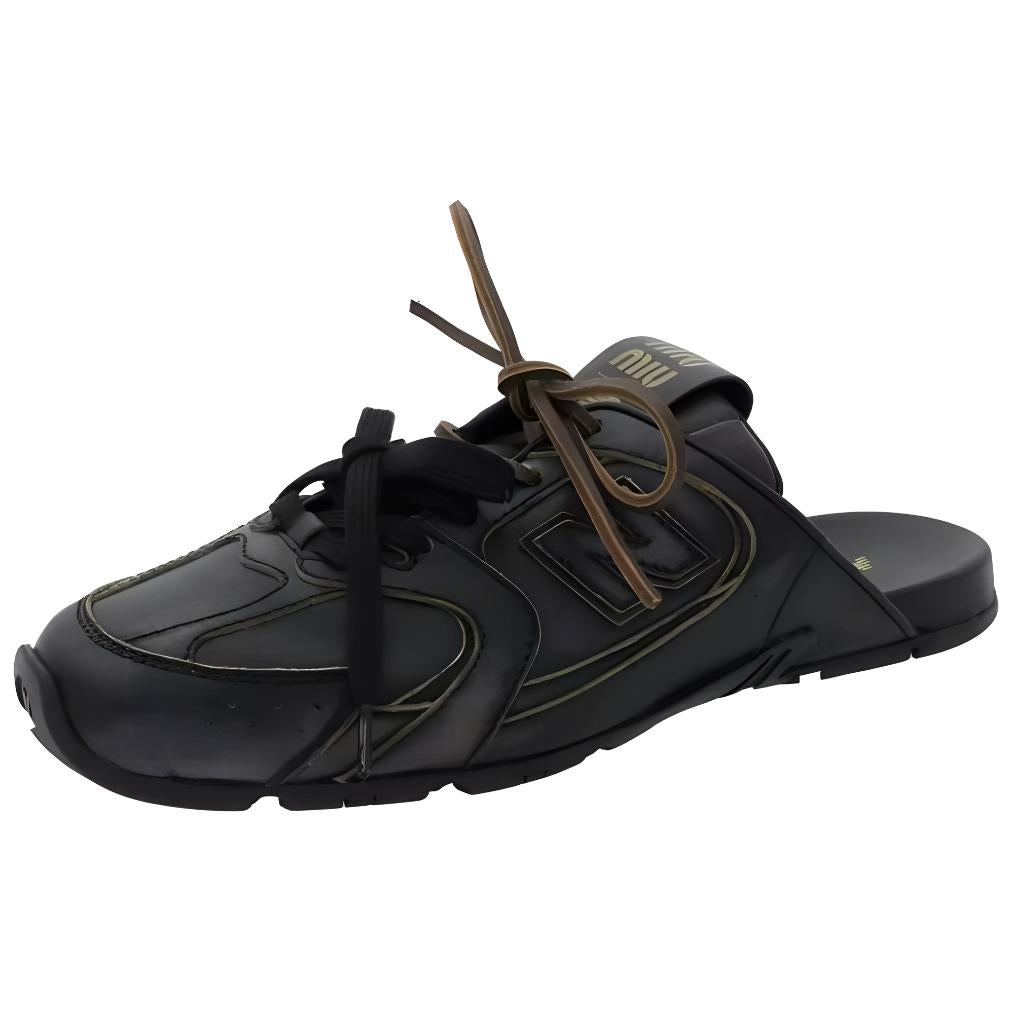 New Balance x MIU MIU Slip-Resistant Wrap-toe Slippers Women's Black