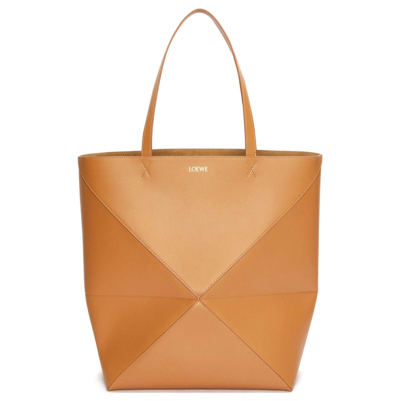 LOEWE Shiny Calfskin Tote Bag, Shopping Bag, Handbag Extra Large Men's Warm Desert
