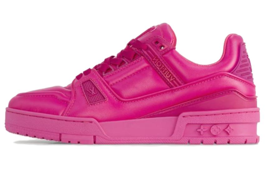 LOUIS VUITTON Trainer Low-Top Skateboard Shoes Women's Peach Pink