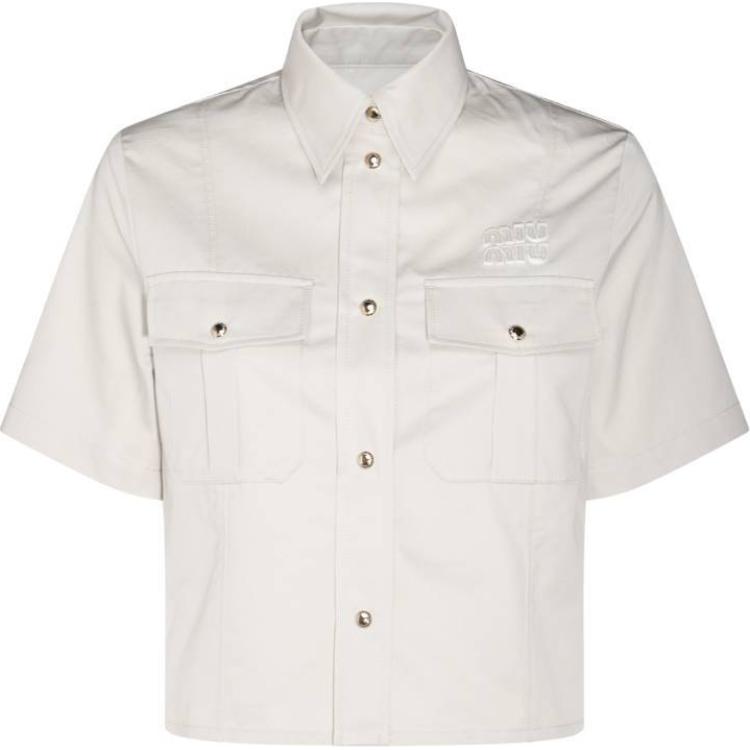 MIU MIU Button Up Cropped Shirt