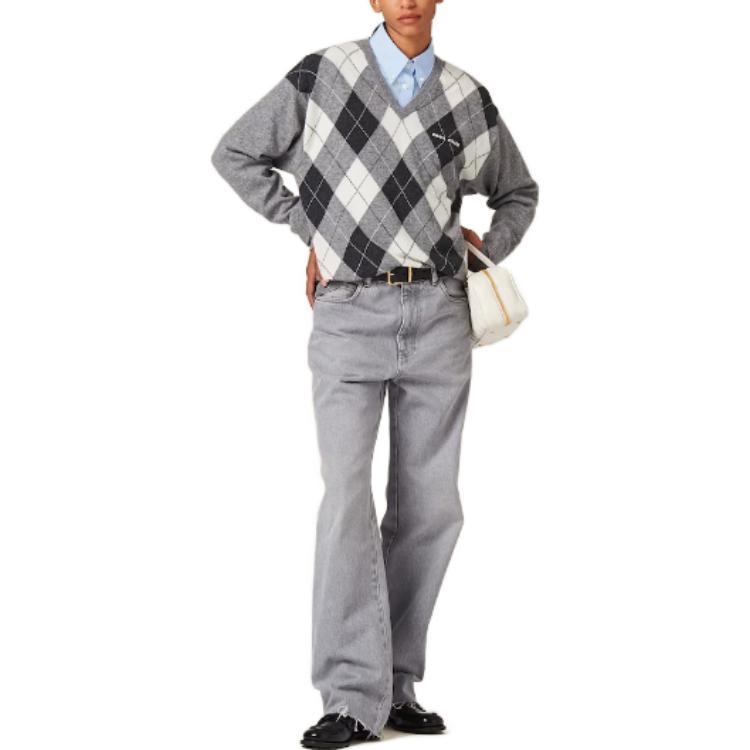 MIU MIU Argyle-intarsia Cashmere Jumper