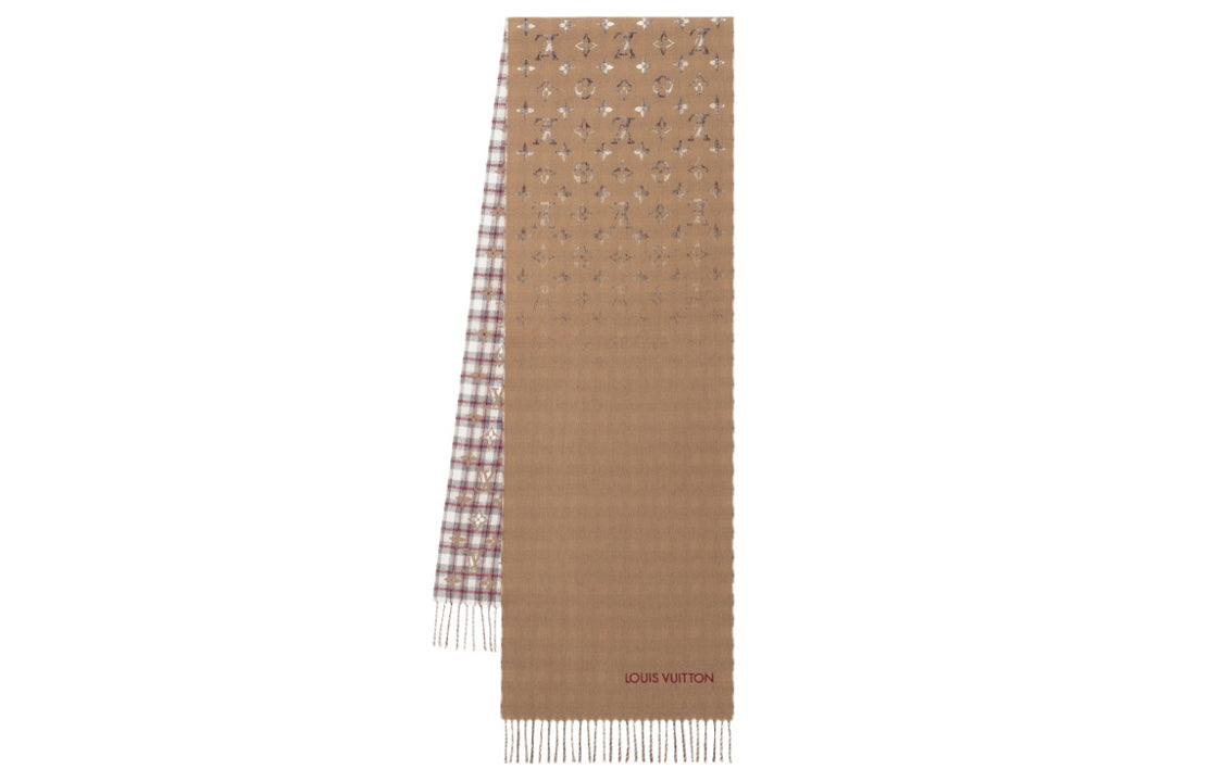 LOUIS VUITTON Monogram Gradient Tartan Scarf