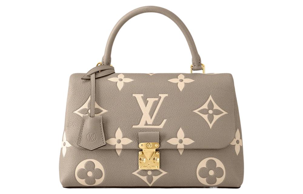 LOUIS VUITTON Madeleine Embossed Grained Cow Leather Shoulder Bag Crossbody Bag Handbag Medium Size Women's Brown