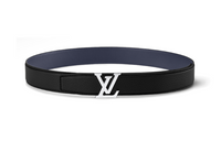 LOUIS VUITTON Leather Leather Belts Unisex Black Width: 3.5cm