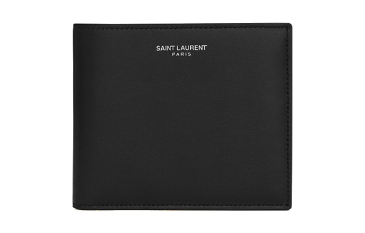 SAINT LAURENT Smooth Leather Wallet Men's Black