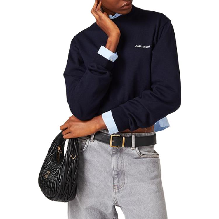 MIU MIU Crewneck Cropped Jumper