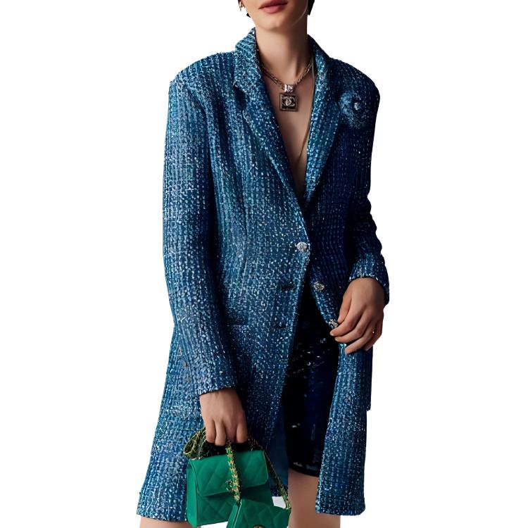CHANEL Coats Women's Blue