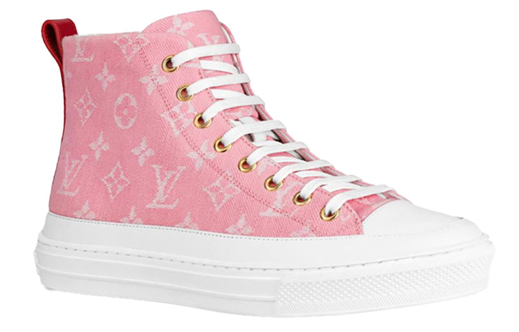 LOUIS VUITTON Lv Stellar High Top Sports Shoes Pink Women's
