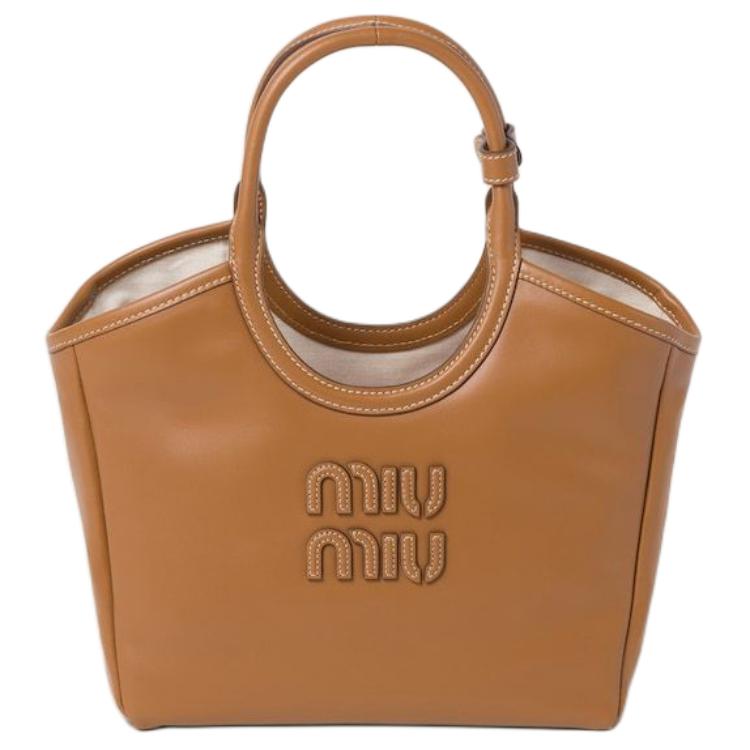 MIU MIU Ivy Leather Shoulder Bag, Crossbody Bag, Handbag Women's Brown