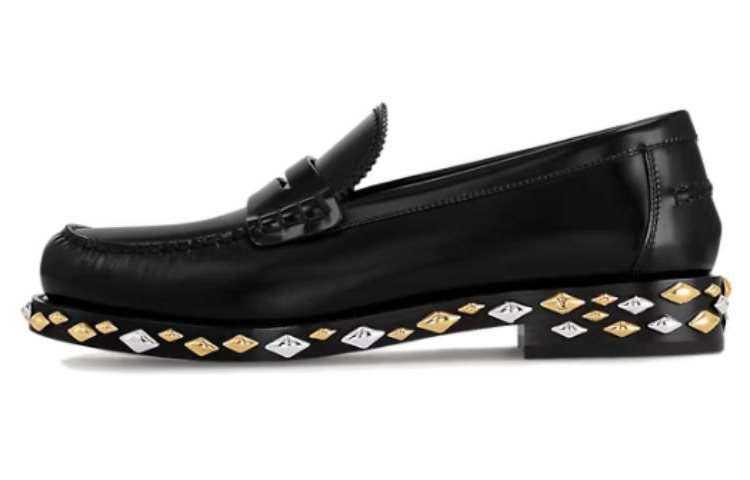 LOUIS VUITTON Loafers 2cm Women's Black