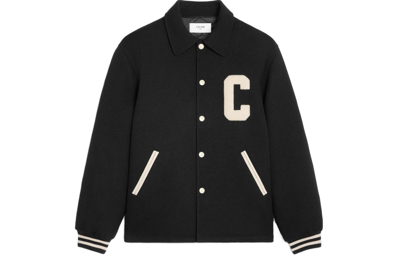 CELINE Baseball Teddy Jacket In Textured Wool