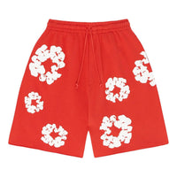 Denim Tears Cotton Wreath Logo Shorts 'Red White' 402-300-30