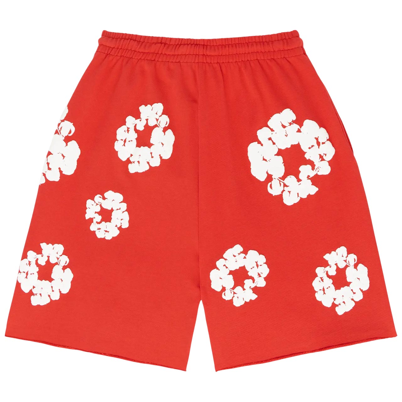 Denim Tears Cotton Wreath Logo Shorts 'Red White' 402-300-30