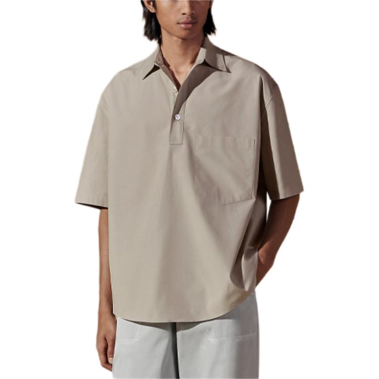HERMES Shirts Men Sand Yellow