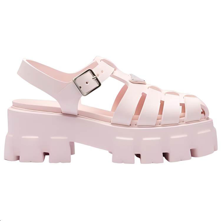 PRADA Monolith Foam Rubber 55mm Sandals Alabaster Pink Women's